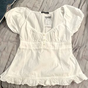 NEW Brandy Melville Blair White Woven Top
